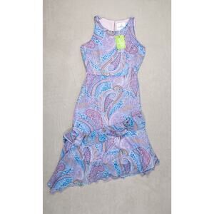 Sam Edelman Womens Blue Purple Sleeveless Ruffle Maxi Long Dress Size 2